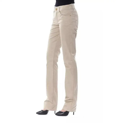 BYBLOS Beige Cotton Women Pant