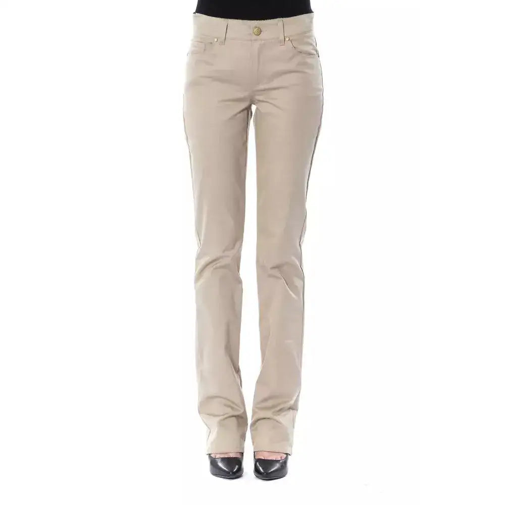 BYBLOS Beige Cotton Women Pant