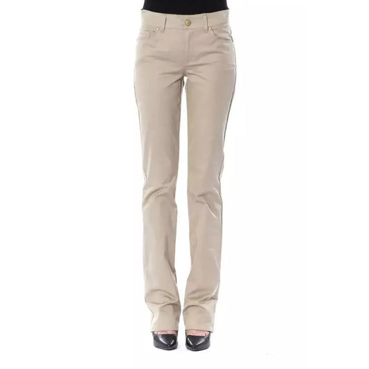 BYBLOS Beige Cotton Women Pant