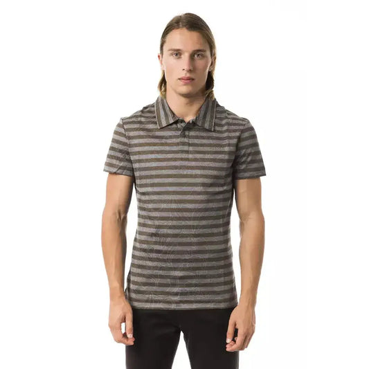 BYBLOS Gray Cotton Men Polo Shirt