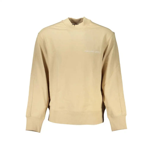Calvin Klein Beige Crew Neck Logo Sweatshirt - Sweatshirts