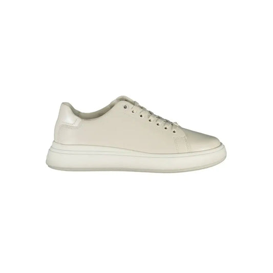 Calvin Klein Beige Leather Women Sneakers - Sneakers