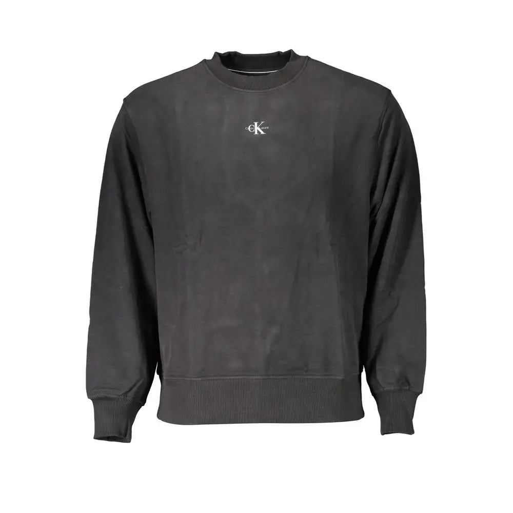 Calvin klein black cotton sweater with white logo on chest