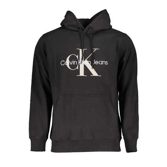 Calvin Klein black cotton sweatshirt with white CK logo on chest