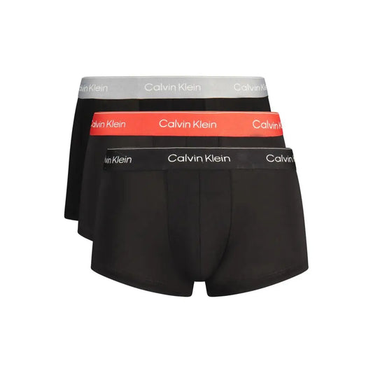 Calvin Klein black cotton mænds boxer shorts med elastik i sort