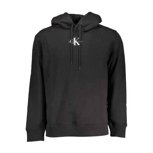 Calvin Klein sort bomuld herrehoodie i sort med hvidt logo