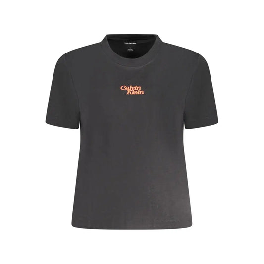 Sort Calvin Klein sort bomuld T-shirt til kvinder, 100% originale brands