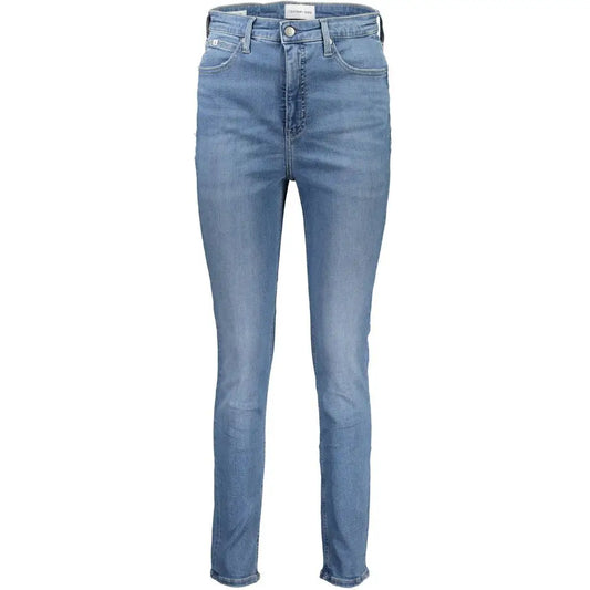 Calvin Klein blue bomuldsjeans i slank snit med fem lommer