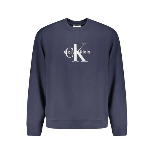 Mørkeblå Calvin Klein sweatshirt med hvidt CK-logo, 100% originale brands
