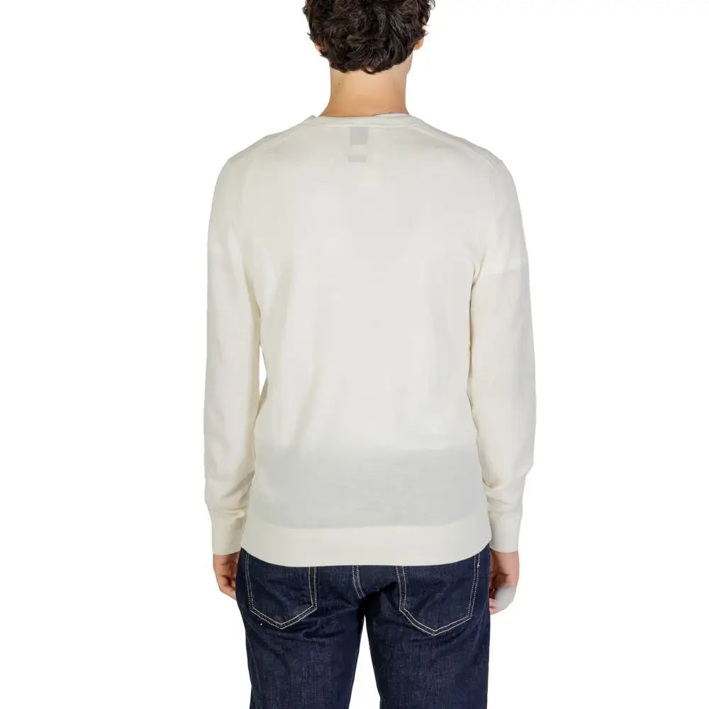 Calvin Klein cream recycled wool sweatshirt med langærmet strik