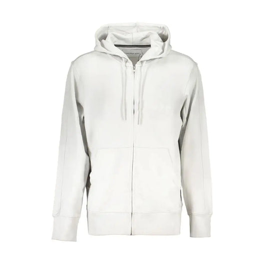 Sleek hvid Calvin Klein zip-up hoodie i blød bomuld