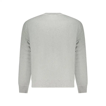 Gråt Calvin Klein bomuldssweatshirt med ribkantet manchetter og søm