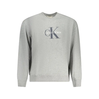 Grå Calvin Klein bomuldssweatshirt med CK-logo på brystet
