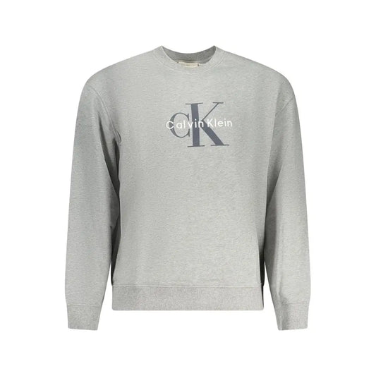 Grå Calvin Klein bomuldssweatshirt med CK-logo på brystet