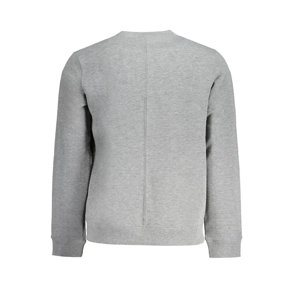 Calvin Klein grå polyester sweater med crew neck og ribbede manchetter