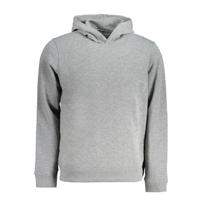 Calvin klein grå sweater med logo på ærmet, outlet mærkevarer