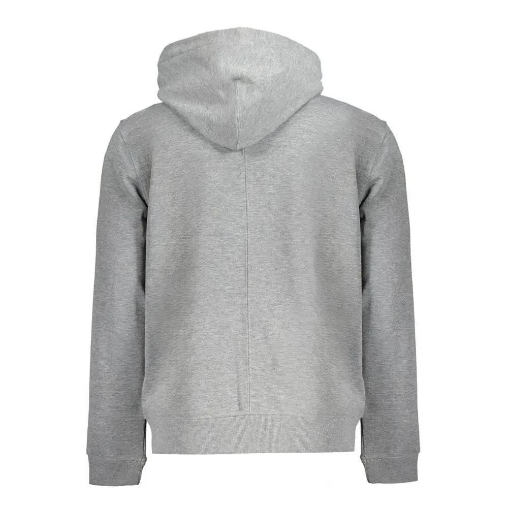 Calvin klein grå sweater i heather gray polyester med ribbet manchetter