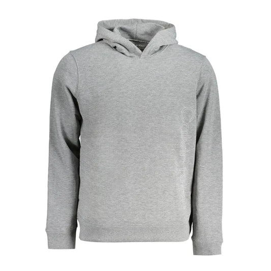 Calvin Klein grå polyester sweater med logo på ærmet, 100% originale brands