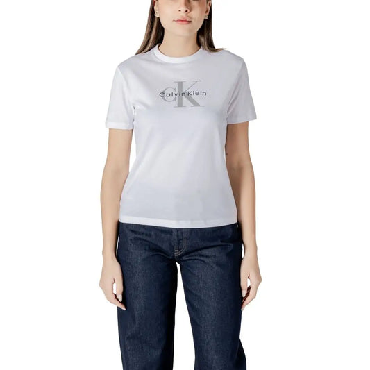 Calvin Klein Jeans White Cotton T-Shirt - T-shirts