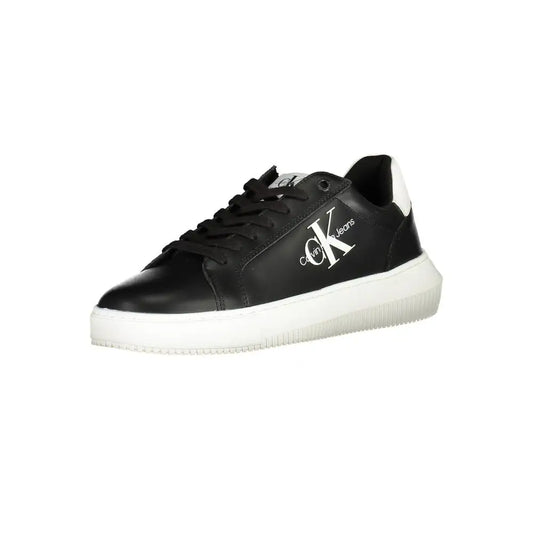 Calvin Klein Sleek sorte sorte sneakers med hvid gummisål og logo