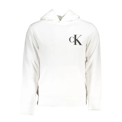 Hvid Calvin Klein hoodie med sort CK logo, 100% originale brands
