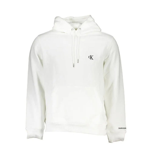 Calvin Klein White Cotton Men’s Hooded Sweater - Sweaters
