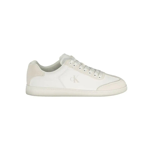 Calvin Klein hvide polyester herre sneakers med subtil ck-logo