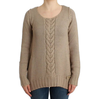 Cavalli Beige knitted wool sweater