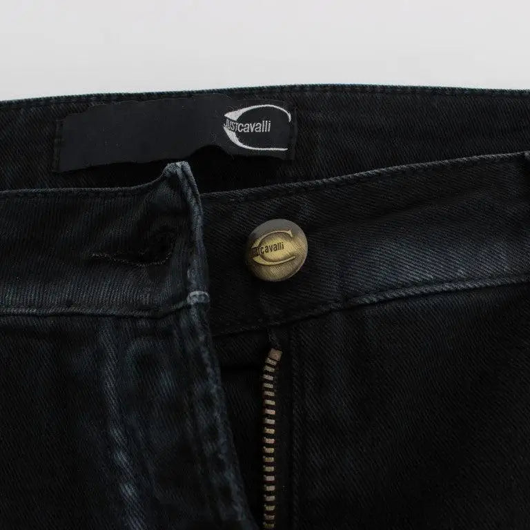 Cavalli Blue Cotton Stretch Baggy Relax Jeans
