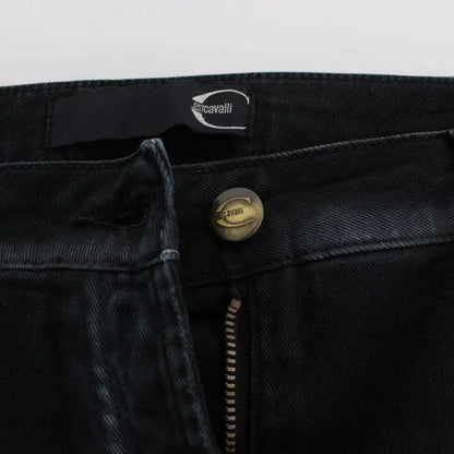 Cavalli Blue Cotton Stretch Baggy Relax Jeans