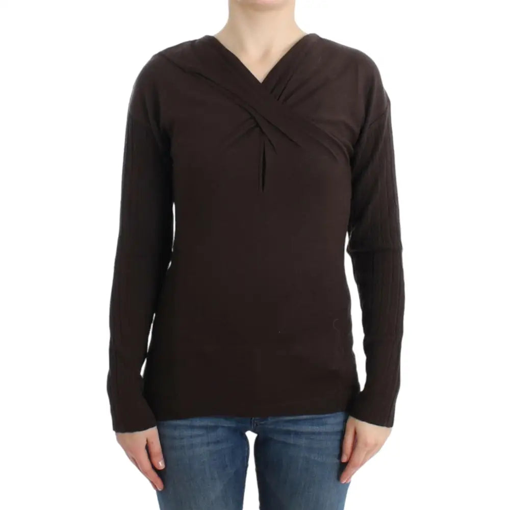 Cavalli Brown knitted wool sweater
