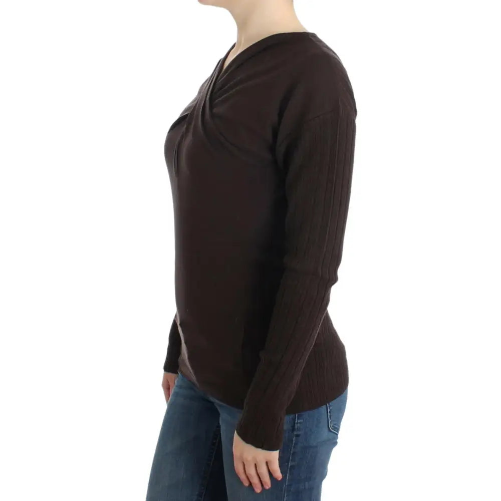 Cavalli Brown knitted wool sweater