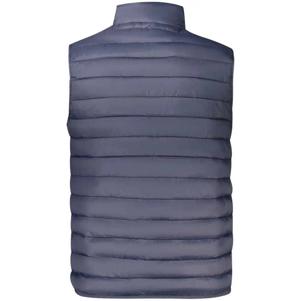 Gilet imbottito trapuntato blu scuro con collo alto Cavalli Class Bianco Pelle