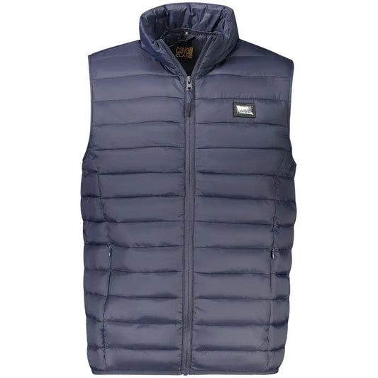 Cavalli Class Bianco Pelle herre sneaker med mørkeblå puffer vest