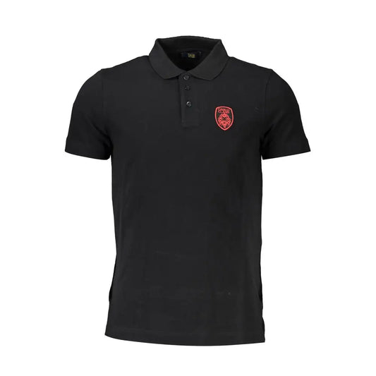 Cavalli Class Black Cotton Men Polo Shirt - M - Polo Shirts