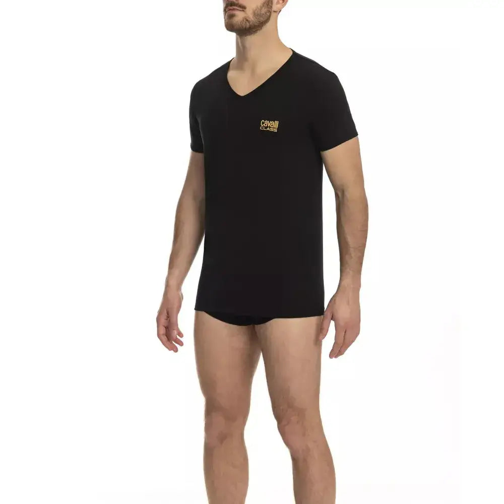Cavalli Class Black Cotton Men's T-Shirt