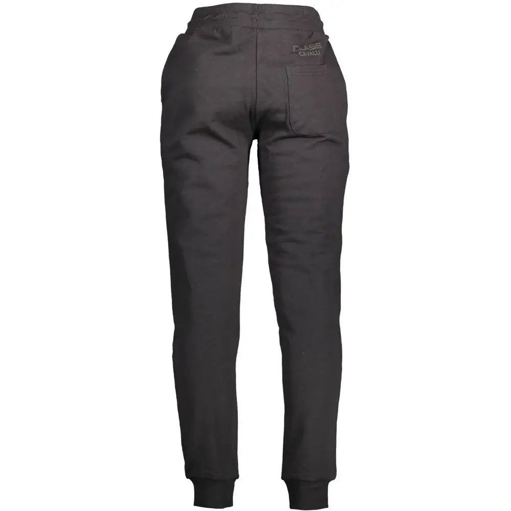 Cavalli Class Black Cotton Pant - Bukser