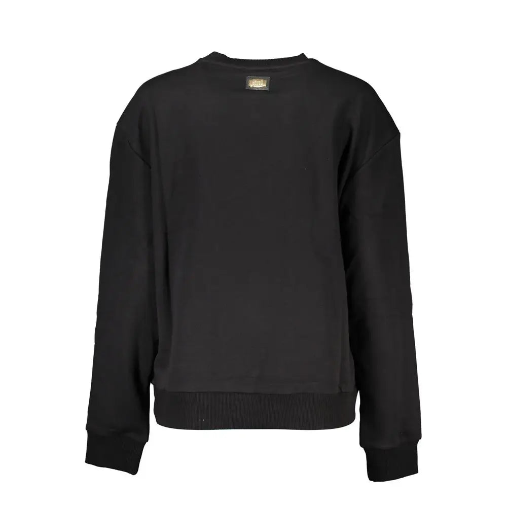 Cavalli Class sorte sweater i tidløs kulsorte elegance med guldlabel