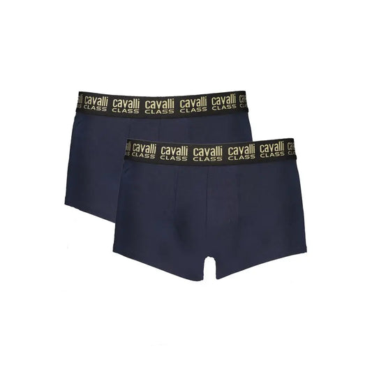 Cavalli Class blå farve boxer briefs med sort elastik og guldtekst