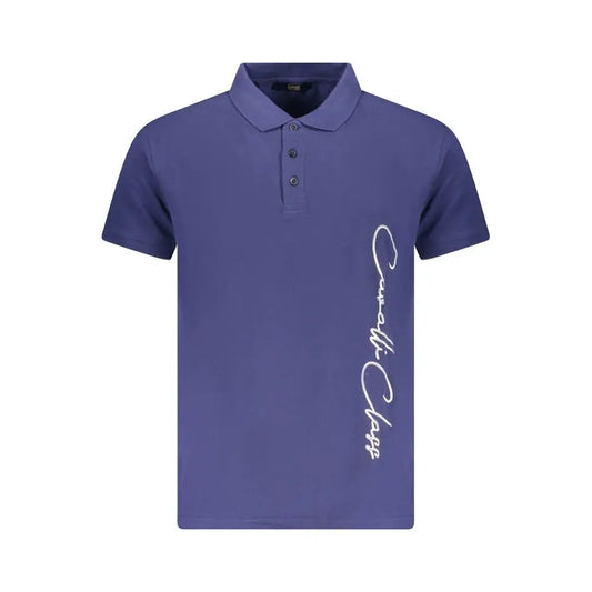 Cavalli Class blå polo shirt i marineblå bomuld med logo