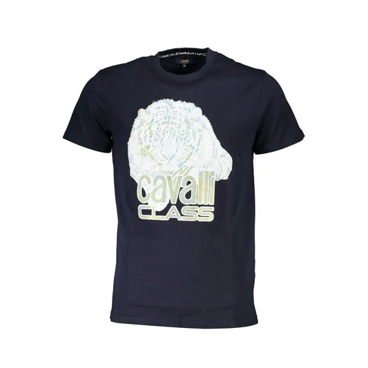 Cavalli Class Blue Cotton Men T-Shirt - T-shirts