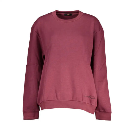 Cavalli Class Elegant Fleece Crew Neck Sweatshirt i rosenrød