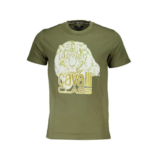 Cavalli Class Green Cotton T-Shirt - T-shirts