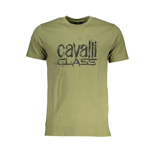 Cavalli Class Green Cotton T-Shirt - XL - T-shirts