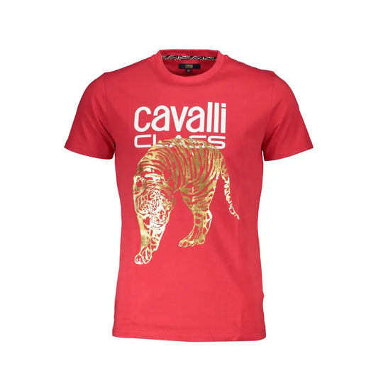 Cavalli Class Red Cotton Men T-Shirt - T-shirts