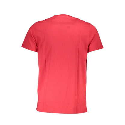 Cavalli Class Rosso cotton men’s t-shirt in vibrant coral-red