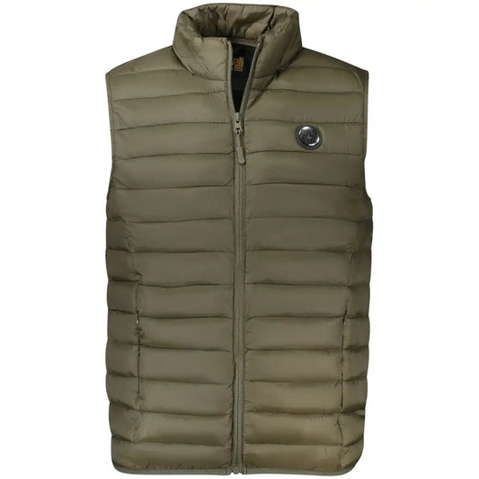 Cavalli Class Verde polyester olive green quilted puffer vest
