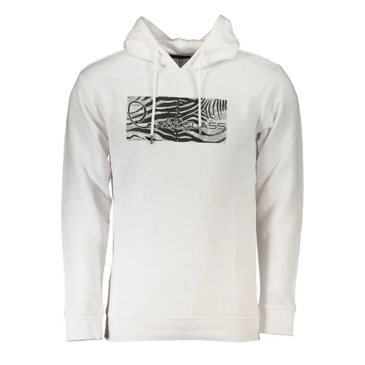 Hvid Cavalli Class bomuldssweater med zebra-logo