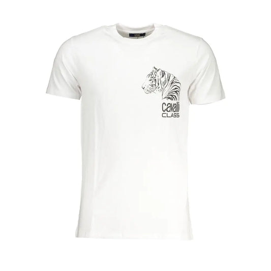 Cavalli Class White Cotton T-Shirt - T-shirts