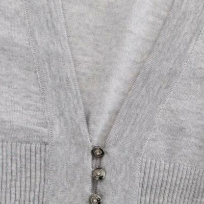 Cavalli Gray cropped wool cardigan